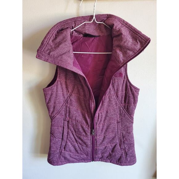 Women's Small-The North Face Vest jacket Mock Neck Burgundy - Picture 5 of 8